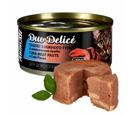AnimAll Cat Duo Delice Консерва для котів Паштет з тунця зі шматочками краба 80 г