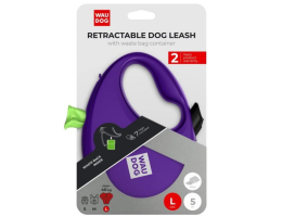 Waudog R-leash Повідець-рулетка для собак з контейнером для пакетів L 5 м фіолетовий