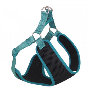 Nobby Шлейка для собак Black Mesh Reflect XL 2,5х69-83х66 см бирюзовая