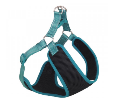Nobby Шлейка для собак Black Mesh Reflect XL 2,5х69-83х66 см бирюзовая