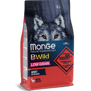 Monge Сухой корм для собак Bwild Low Grain Оленина 2,5 кг