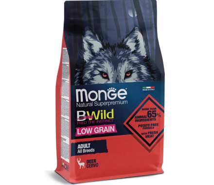 Monge Сухой корм для собак Bwild Low Grain Оленина 2,5 кг