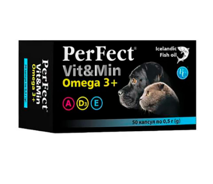 PerFect Vit&Min Omega 3 для собак та котів 0,5 г Ціна за 1 блістер