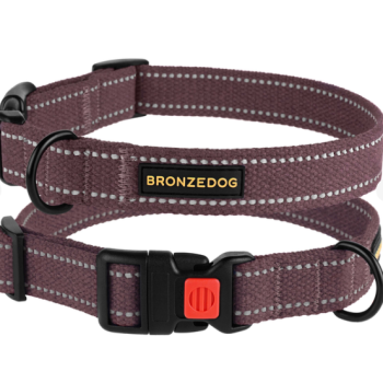 BronzeDog Ошейник для собак Cotton брезентовый ОГ 25-33 см Ш 16 мм черри