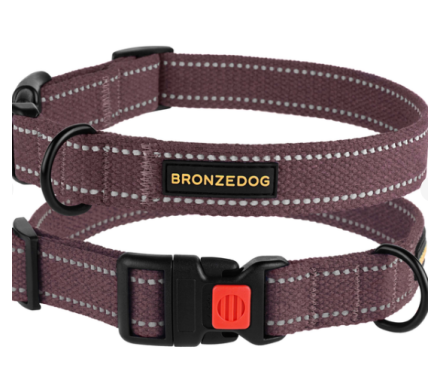 BronzeDog Ошейник для собак Cotton брезентовый ОГ 25-33 см Ш 16 мм черри