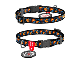 Waudog Nylon Нашийник для собак QR паспорт пластиковий фастекс  XS Ш 10 мм 20-30 см Апельсини