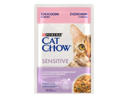 Cat Chow Sensitive Влажный корм для котов Лосось и цуккини 85 г