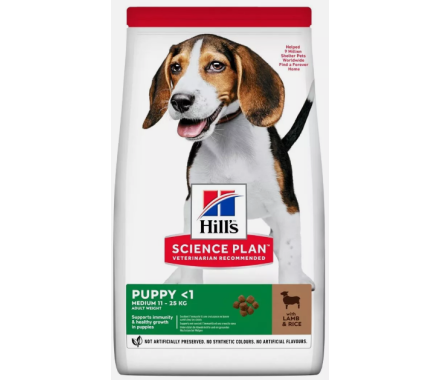 Hill’s SP Сухой корм для щенков Puppy Medium Ягнёнок и рис 14 кг