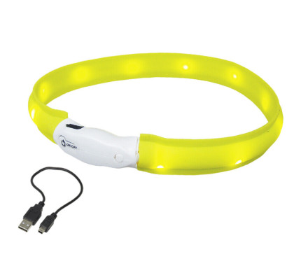 Nobby Ошейник для собак USB Visible 2,5х70 см желтый