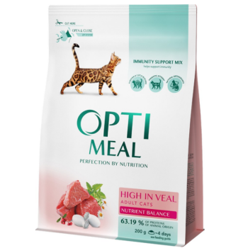 Optimeal Сухий корм для котів Телятина 200 г