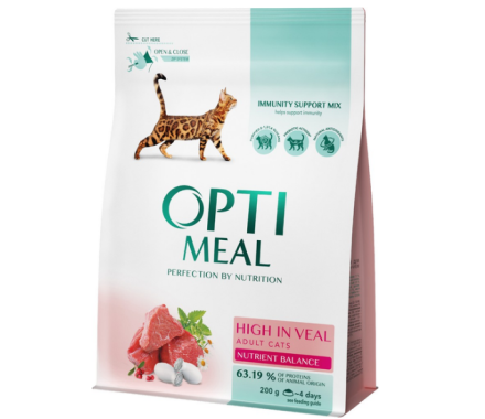 Optimeal Сухий корм для котів Телятина 200 г