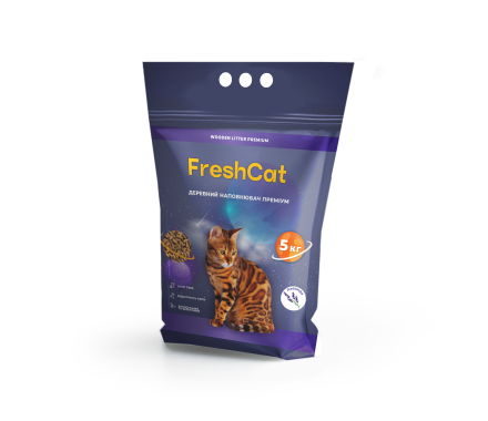 Fresh Cat Наполнитель древесный с ароматом лаванды 5 кг