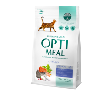 Optimeal Сухой корм для котов Стерилизованные Лосось 700 г