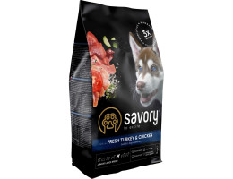 Savory Large Breed Сухий корм для цуценят Індичка та курка 12 кг