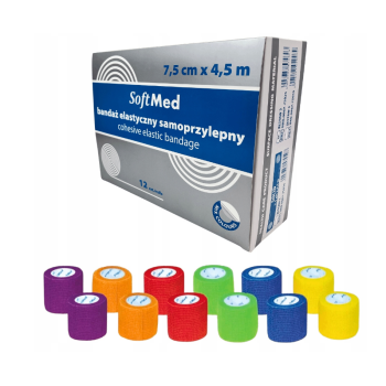 SoftMed Бинт самоклеящийся эластичный 7,5 см 4,5 м Цена за 1 штуку