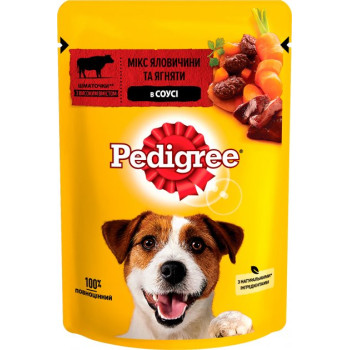 Pedigree Влажный корм для собак Говядина и ягнёнок в соусе 100 г