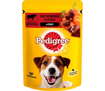 Pedigree Влажный корм для собак Говядина и ягнёнок в соусе 100 г