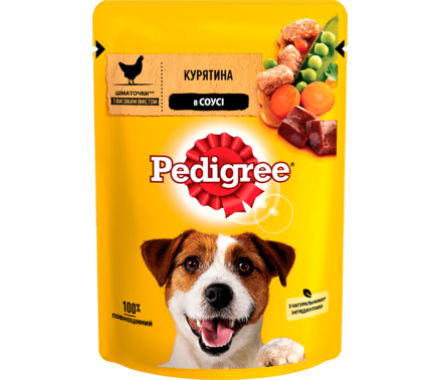 Pedigree Влажный корм для собак Курица с овощами в соусе 100 г
