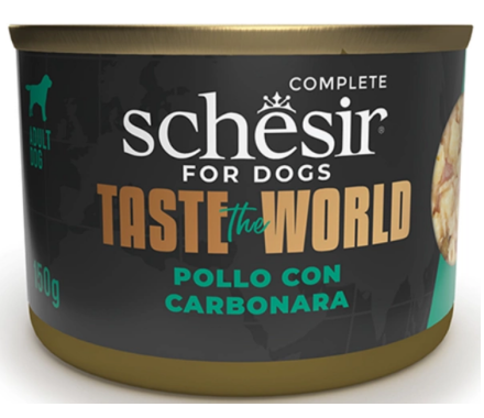 Schesir Taste the World Консерва для собак Курица с карбонара 150 г