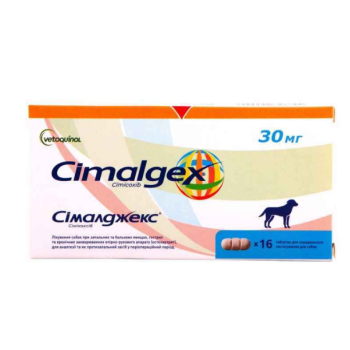 Vetoquinol Cimalgex Таблетки для собак при заболеваниях опорно-двигательного аппарата 30 мг Цена за 4 таб