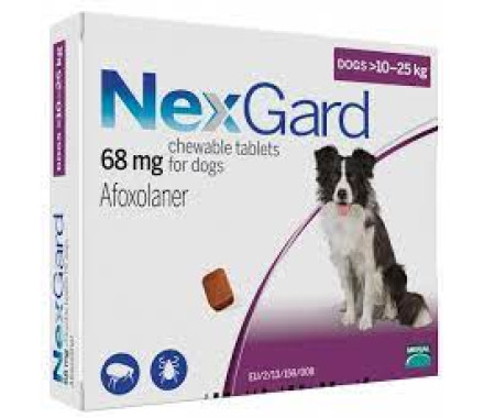 NexGard Жевательные таблетки от блох и клещей для собак L 10-25 кг Цена за 1 табл
