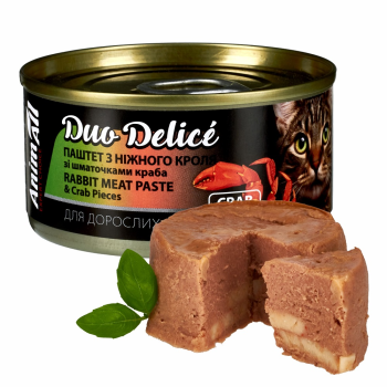AnimAll Cat Duo Delice Консерва для котів Паштет з кроля зі шматочками краба 80 г