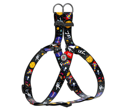 Waudog Nylon Шлейка для собак QR паспорт Ш 15 мм Д 40-55 см NASA