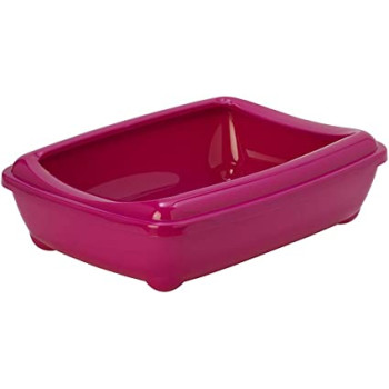 Moderna Туалет для котов с бортиком Arist-o-Tray Large 50х38х14 см ярко-розовый