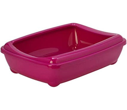 Moderna Туалет для котов с бортиком Arist-o-Tray Large 50х38х14 см ярко-розовый