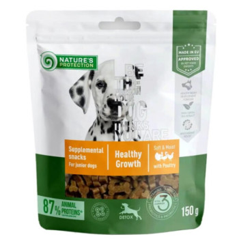 Nature\'s Protection Лакомства для собак Poultry Healthy Growth Junior снеки Мясо птицы 150 г