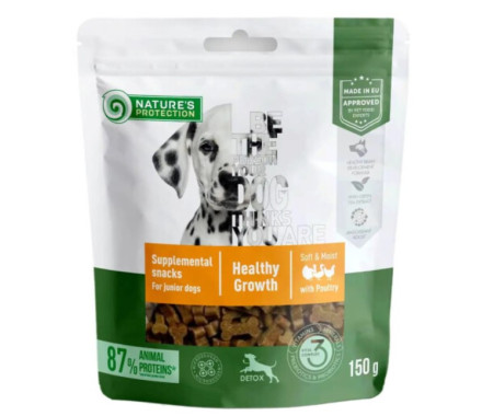 Nature\'s Protection Лакомства для собак Poultry Healthy Growth Junior снеки Мясо птицы 150 г