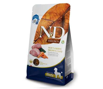 Farmina N&D Grain Free Brown Adult Mini Сухой корм для собак Ягнёнок, спирулина и морковь 2 кг