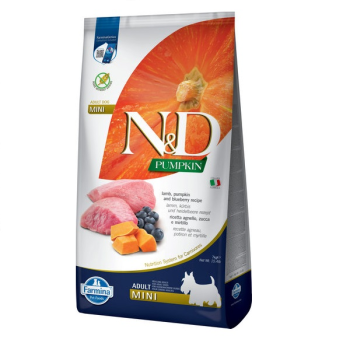 Farmina N&D Grain Free Adult Mini Сухой корм для собак Тыква Ягненок и черника 7 кг