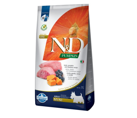 Farmina N&D Grain Free Adult Mini Сухой корм для собак Тыква Ягненок и черника 7 кг