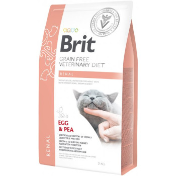 Brit GF VetDiets Renal Сухий корм для котів Яйце та горох 2 кг