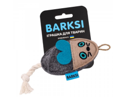 Barksi Игрушка для кошек Мышь с канатом 9x6,5 см серая