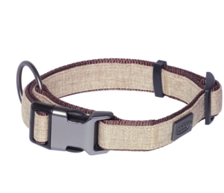 Nobby Ошейник для собак Linen Deluxe S-M 2×28‑40 см коричневый