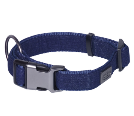 Nobby Ошейник для собак Linen Deluxe M-L 2,5×40‑55 см синий