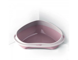 Georplast Shuttle Corner Туалет угловой для котов с бортиком 58х48х20,5 см розовый