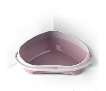 Georplast Shuttle Corner Туалет кутовий для котів з бортиком 58х48х20,5 см рожевий
