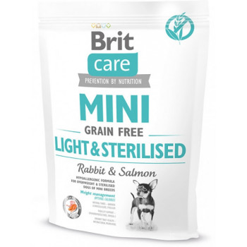 Brit Care Mini Light Sterilized Сухой корм для собак Кролик и лосось 400 г