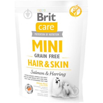 Brit Care Mini Hair Skin Сухой корм для собак Лосось и сельдь 400 г