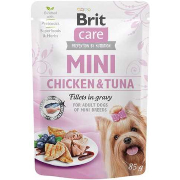 Brit Care Mini Влажный корм для собак Курица и тунец в соусе 85 г