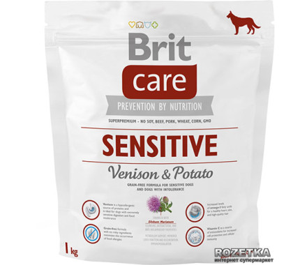 Brit Care Sensitive Сухой корм для собак Оленина и картофель 1 кг