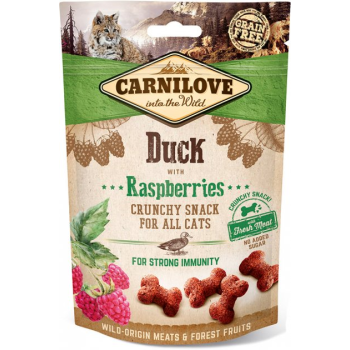 Carnilove Ласощі для котів Crunchy Snack Качка та малина 50 г