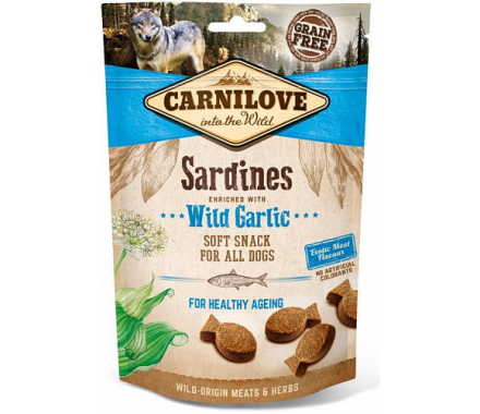 Carnilove Crunchy Snack Лакомства для собак Сардина и дикий чеснок 200 г