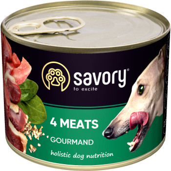 Savory Консерва для собак 4 вида мяса 200 г