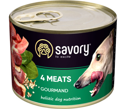 Savory Консерва для собак 4 вида мяса 200 г