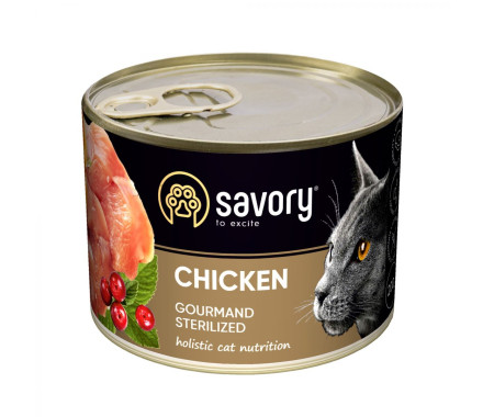 Savory Sterilised Консерва для котов Курица 200 г