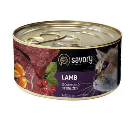 Savory Sterilised Консерва для котов Ягнёнок 200 г